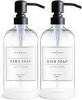 Vine Creations Clear Glass Soap Dispenser, 2 Pack Kitchen Soap Dispenser Set by VineCreations