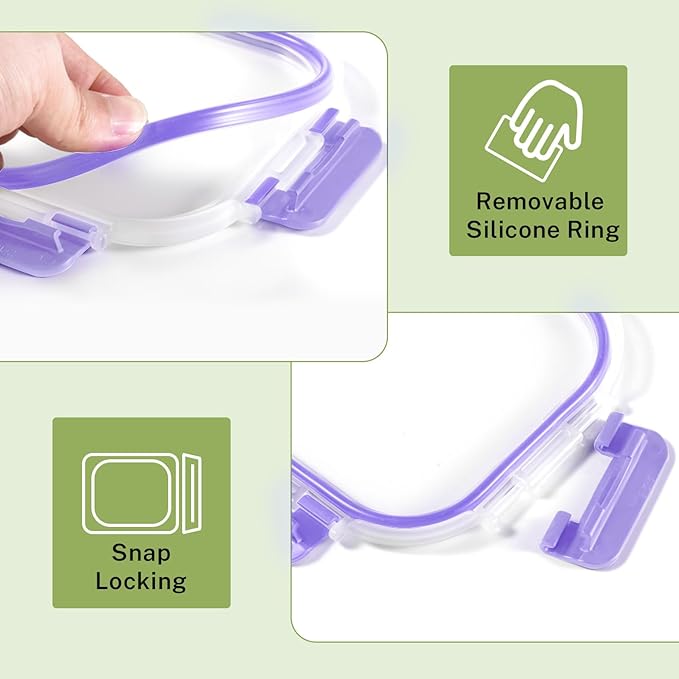 HOMBERKING 8 Pack Glass Food Storage Containers - Image 7