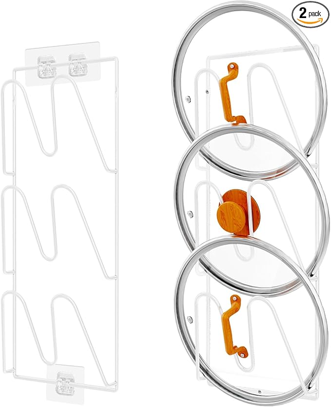 Durmmur 2 Pack Pot Lid Organizer Rack, 6-Tier Pot Lids Holder by Durmmur