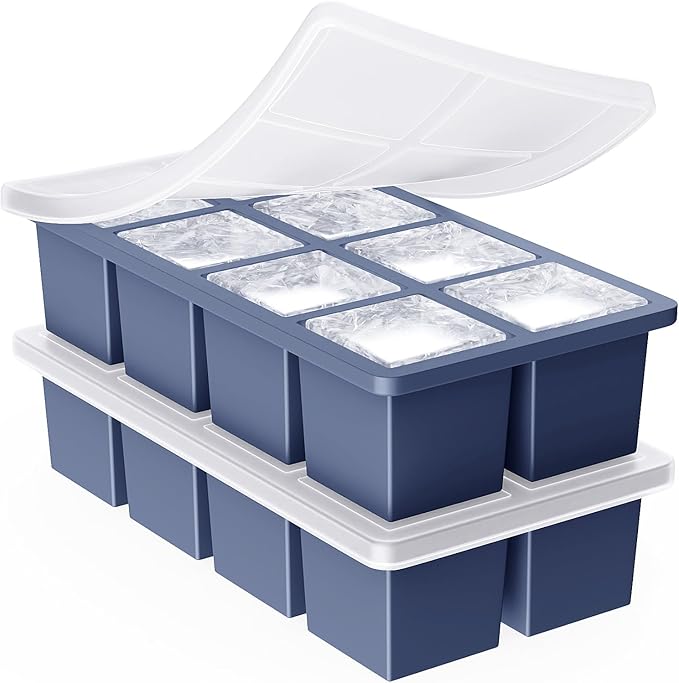 Large Ice Cube Trays for Whiskey: GGOW Big Silicone Ice Cube Trays 2Inch- Huge by GGOW