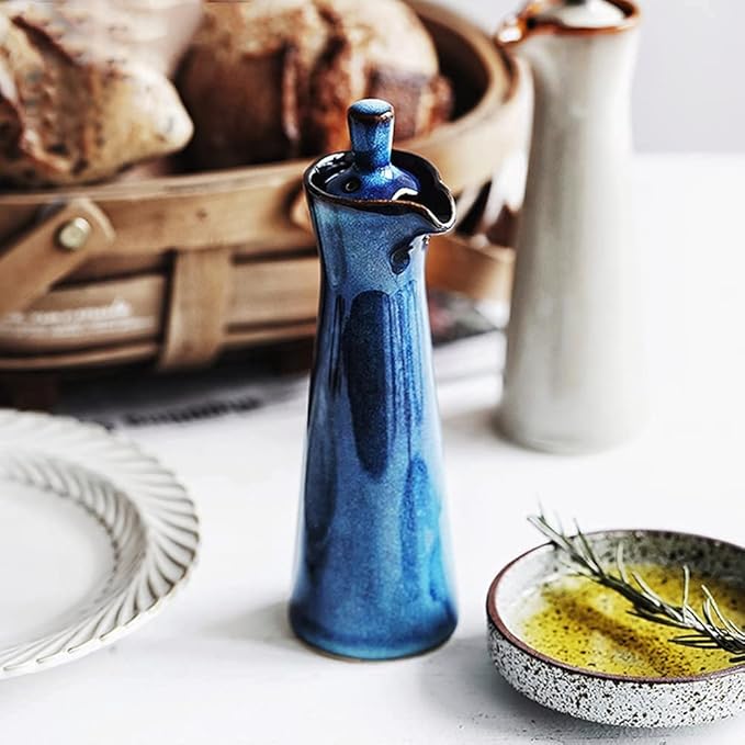 Small Ceramic Olive Oil Dispenser Bottle - Image 3