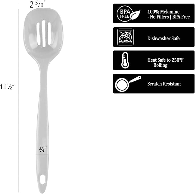 Reston Lloyd Melamine Slotted Spoon Kitchen Utensil, Durable BPA-Free Plastic - Image 4