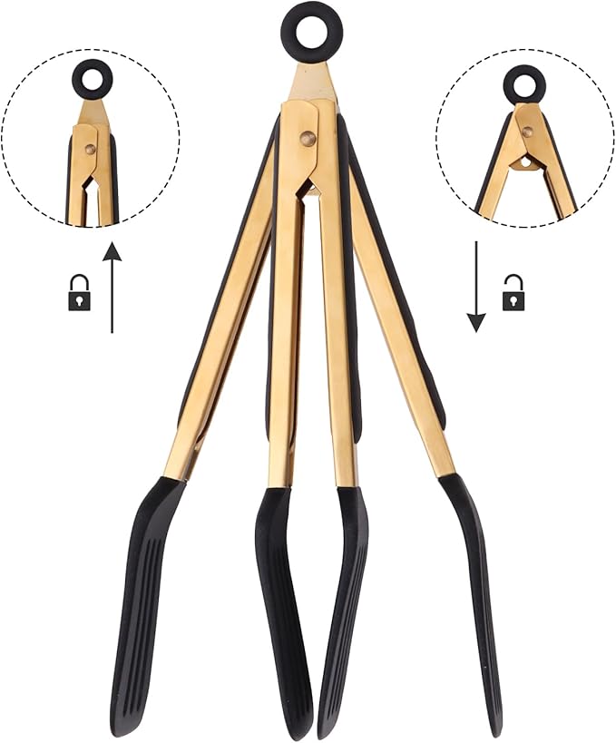 2-Piece Kitchen Spatula Tongs Food Serving Tongs 9" and 12" Cooking - Image 2