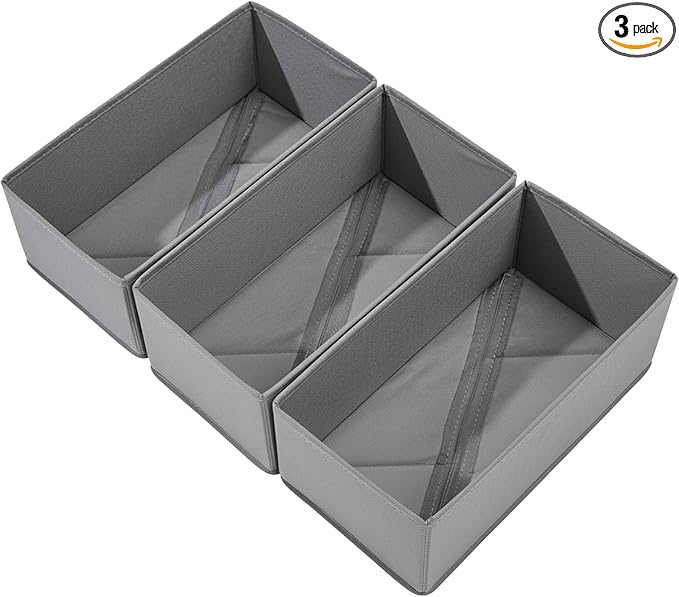 Bructhun Sock Drawer Organizer 3 Pack by Bructhun