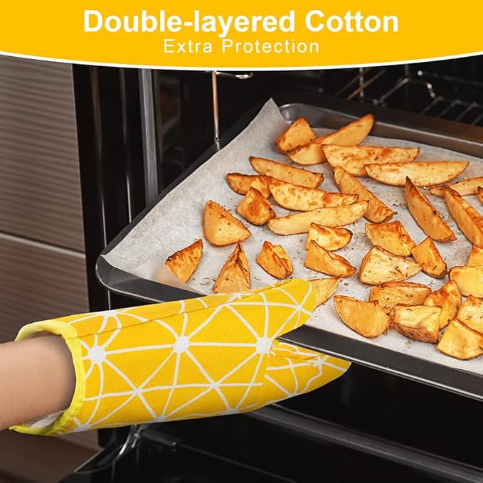 AUAUY Oven Mitts and Potholders BBQ Gloves-Oven Mitts and Pot Holders - Image 4