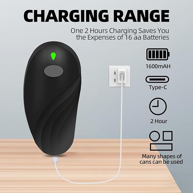 Rechargeable Auto Electric Can OpenerTouch Side Cut Opener Open Your Cans - Image 5