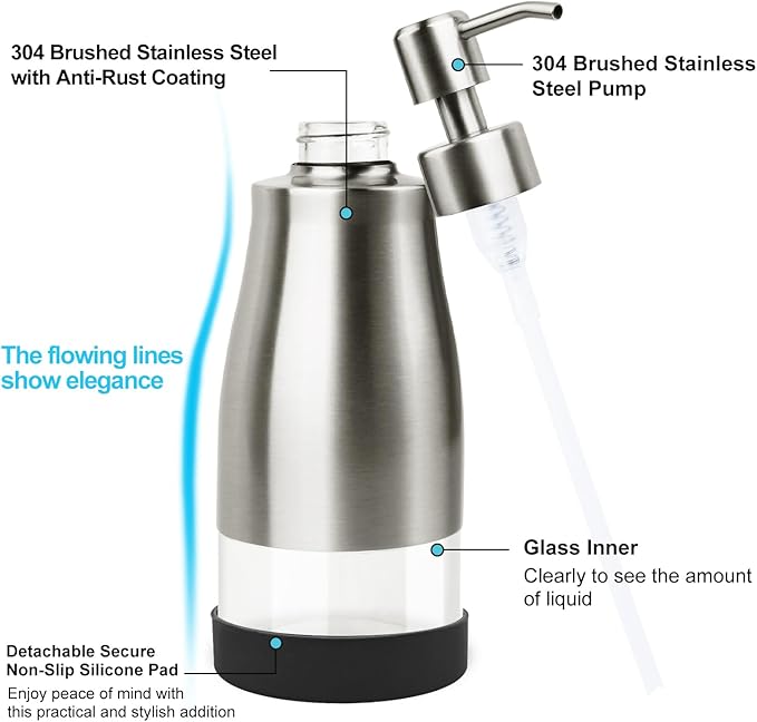 AUMIO Soap Dispenser with Non-Slip Silicone Pad - Image 3