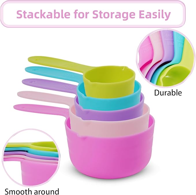 10PCS Measuring Spoons and Cups Set Stackable Nesting Cups Spoons - Image 5