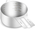 1PCS 1/2Cup Single Measuring Cup, Etched Inner Scale Stainless Steel Measure by BERYLER