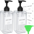 Clear Soap Dispenser with Waterproof Labels, Thickened Plastic Hand Soap by Lewistin