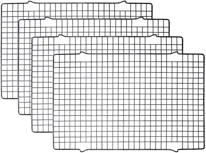 Tebery 4 Pack Black Heavy-Duty Wire Cooking Rack Baking Racks, Nonstick Baking by Tebery