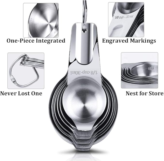 Measuring Cups Stainless Steel 7 Piece Stackable Set - Image 3