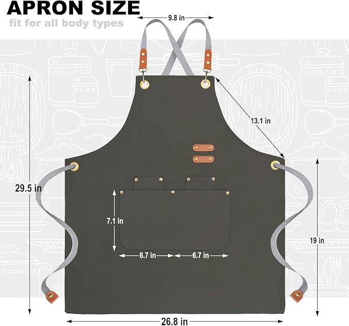 BeLuyi chef apron bib tool apron - Image 2