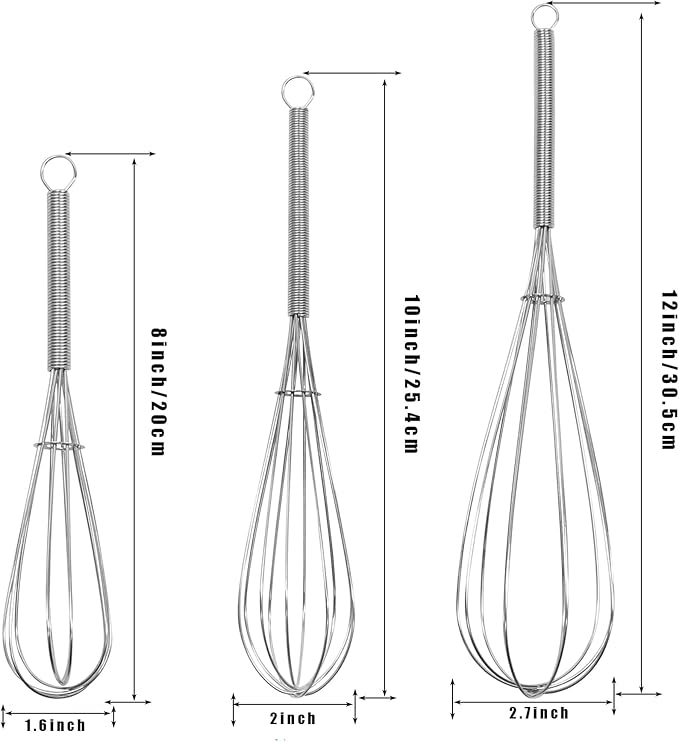 Digead Mini Wire Whisk, 10 & 12 Inch Small Whisk - Image 2