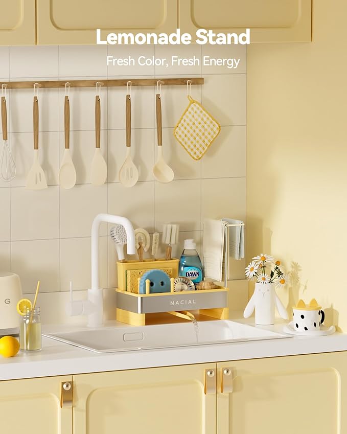 Nacial Sponge Holder for Kitchen Sink, Sink Caddy Organizer - Image 4