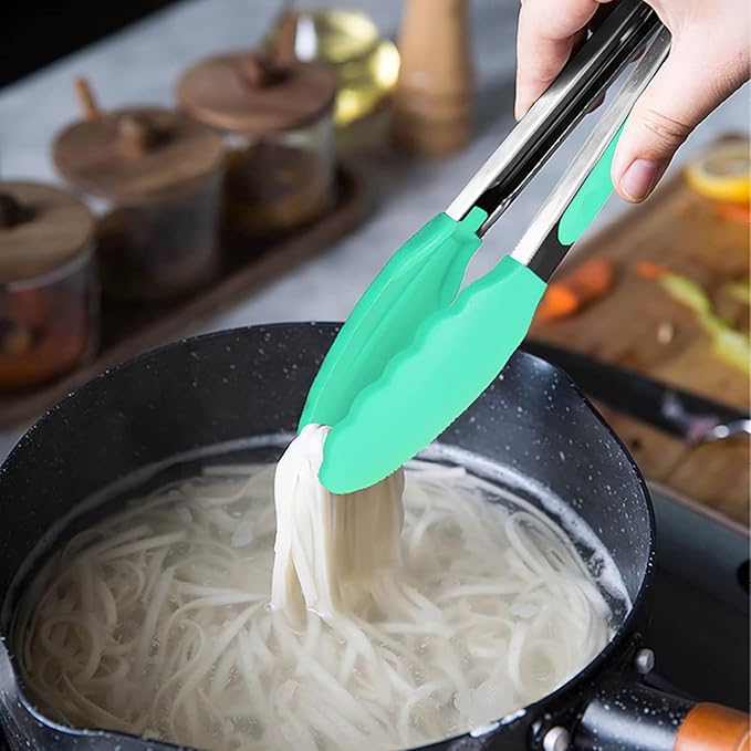 HINMAY Mini Tongs with Silicone Tips 7 Inches Silicone Cooking Tongs - Image 5