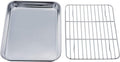 TeamFar Toaster Oven Tray and Rack Set, 9.3’’ x 7’’ x 1’’, Stainless Steel by TeamFar