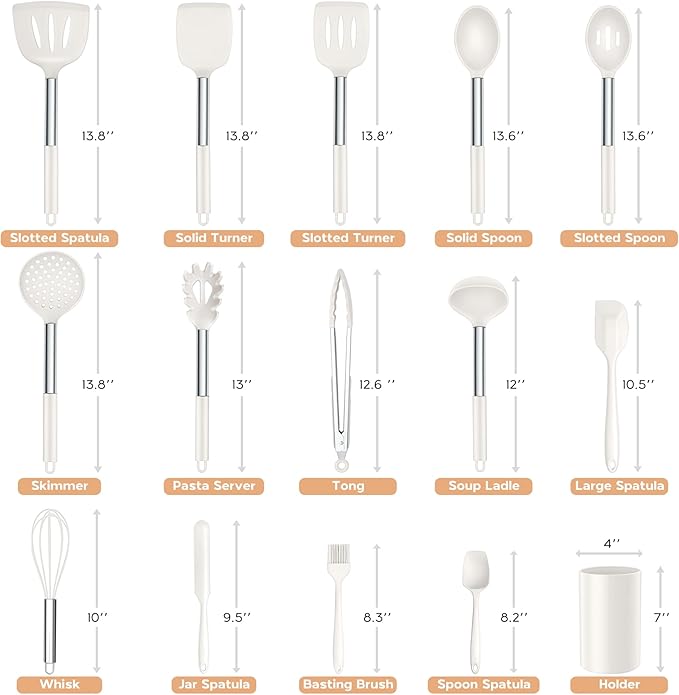 Onader Silicone Kitchen Utensils Set, Includes Heat Resistant Spatula Turner - Image 2