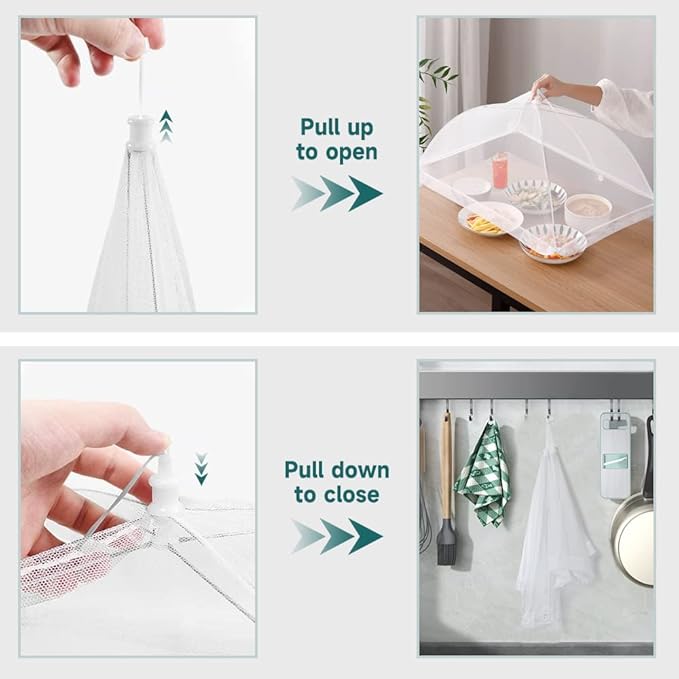 2 Pack Extra Large Food Tents SPANLA 41"X27" Pop-Up Mesh Food Covers - Image 4