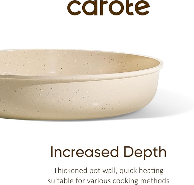 CAROTE 10" Frying Pan Set, Non-Toxic PTFE & PFOA Free Fry Pan & Omelet Pan - Image 6