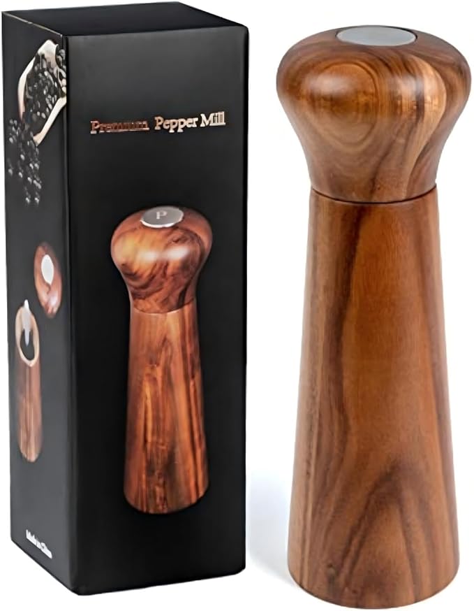 Wooden Salt and Pepper Grinder Set, Pepper Grinder Pepper Mill - Image 8