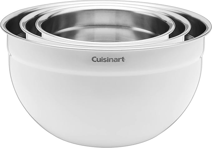 Cuisinart CTG-00-SMBW White Painted Stainless Steel Mixing Bowls - Image 2