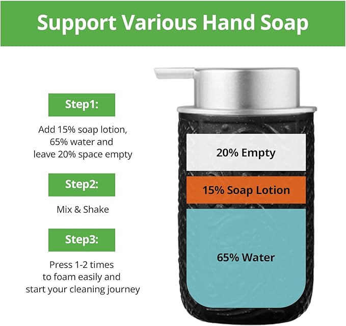 12OZ/350ML Ceramic Foaming Soap Dispenser Empty Hand Soap Dispenser Refillable - Image 3