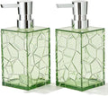 2 Pack Clear Saga Green Rust Proof Soap Dispenser Bathroom, Acrylic Plastic by KellyHome
