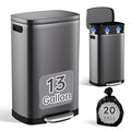 ELPHECO Kitchen Trash Can with Lid Soft Close, 13 Gallon / 50L Stainless Steel by ELPHECOUSA