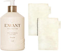 L'AVANT Collective The Ultimate Dish Wash Duo, Natural Luxury Dish Soap 16 Fl Oz with Refillable Glass Pump Bottle & 2 Loofah Dish Sponges for Pots, Pans, Dishes and Kitchen Cleaning, Winter Fir