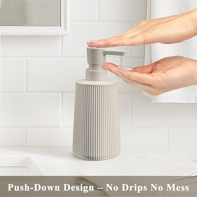 Beige 2 Pack Hand Soap Dispensers Set - Image 2