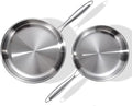 DELARLO Tri-Ply Stainless Steel Pan, 18/10 Frying Pan, Oven Safe Up to 600°F by DELARLOCOOKWARE