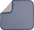 S&T INC. Dish Drying Mat, 16" x 18", Large, Blue Stockinette