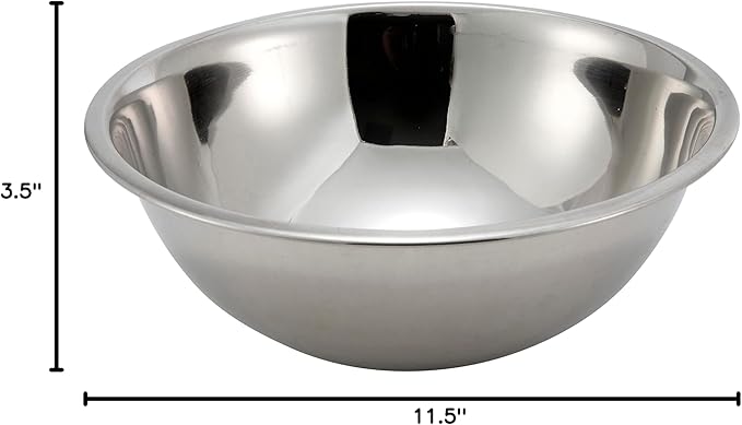 Winco 5 Quart Heavy-Duty Stainless Steel Mixing Bowl - Image 3