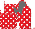 Red and White Polka Dot Oven Mitts and Pot Holders Sets of 4, Heat Resistant by Echoserein