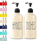 COHOSEGE Glass Soap Dispenser Set 2 Pack, 16 Oz Dish Soap Dispenser by COHOSEGE