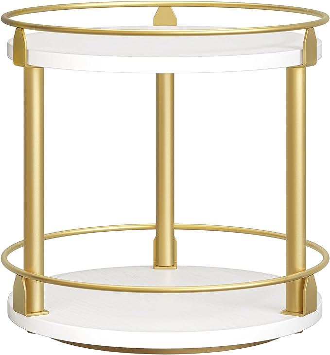 YATINEY Lazy Susan Organizer, Rotating Spice Rack, 2 Tier Spice Turntable by Yatiney
