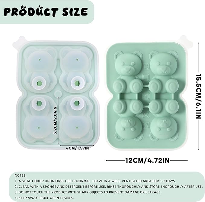3D Bear Ice Cube Mold, Large Ice Cube Trays - Image 2