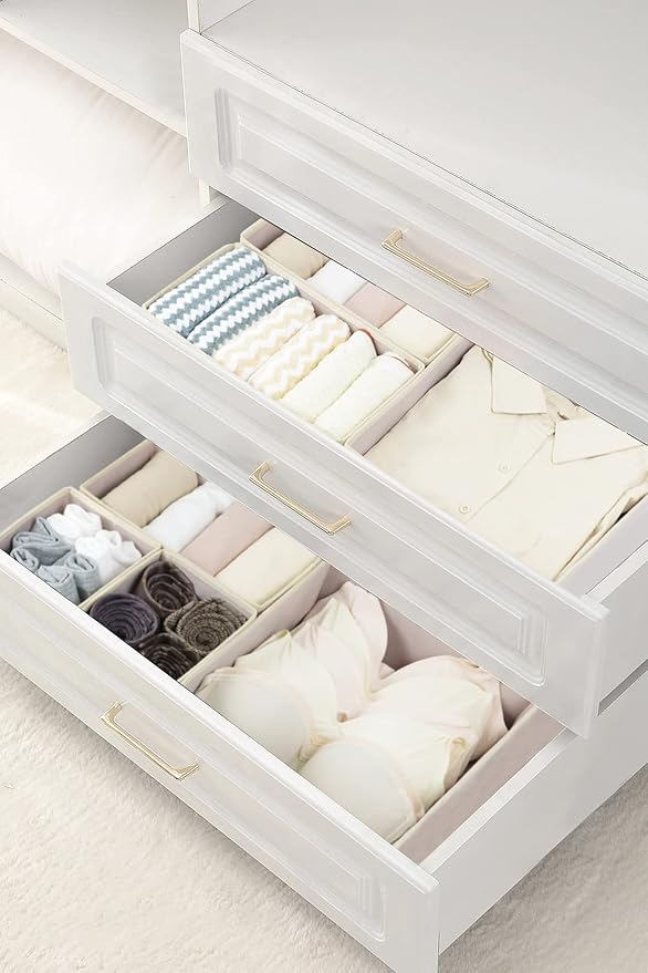 Fordonral 12 Pack Drawer Organizer Clothes, Foldable Fabric Dresser Organizer - Image 6