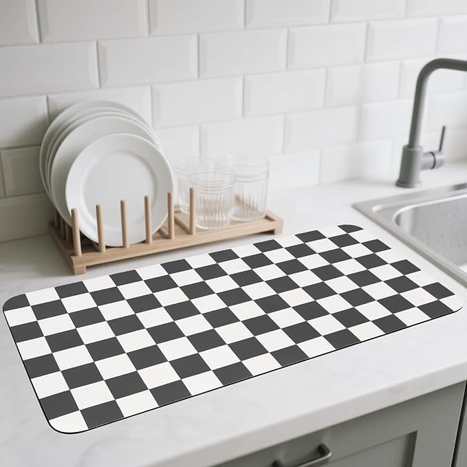 CooRug Checkered Dish Drying Mat by CooRug