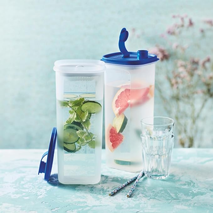 Tupperware Slim Line 2-Pitcher Set in Blue, Dishwasher Safe and BPA Free - Image 7