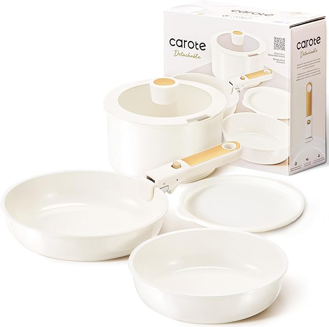 CAROTE 6pcs Pots and Pans Set Non Stick, Cookware Sets, Kitchen Set, - Image 8