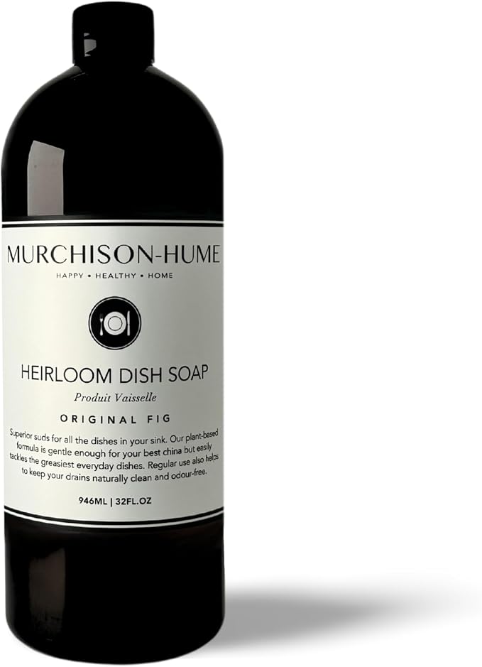 Murchison-Hume Heirloom Dish Soap Refill | Plant-Based Dishwashing Liquid | Cuts Grease | Gentle on Hands | Hypoallergenic | Biodegradable | Safe for Fine China | Original Fig | 32 fl oz