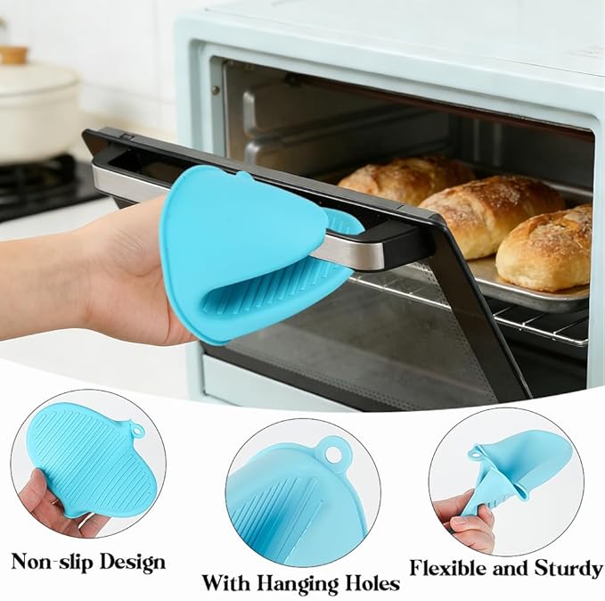4 PCS Silicone Oven Mitts Heat Resistant Mini Oven Gloves - Image 4