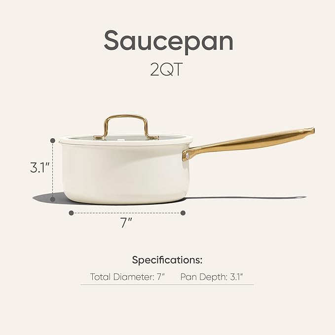 CAROTE 2Qt Stainless Steel Saucepan, Non-Toxic Cookware - Image 2