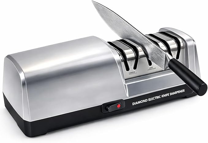 Electric Knife Sharpener for Kitchen, 3-Stage Professional Kitchen Knife by ALLVANA
