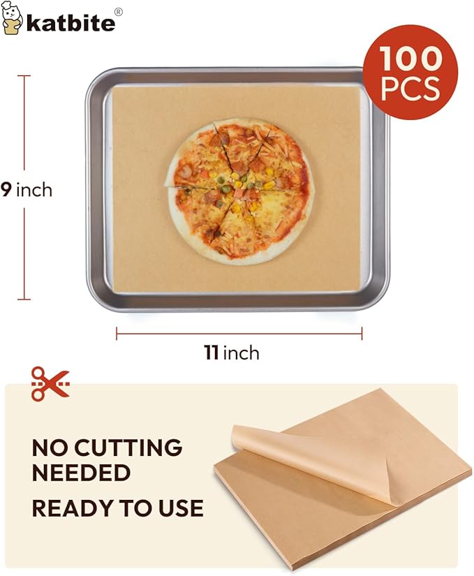 Katbite Air Fryer Disposable Paper Liners 200 Pcs, 9x11 Inch, Oil Resistant & - Image 2