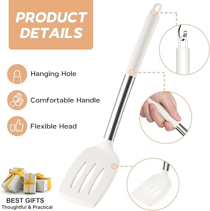 Onader Silicone Kitchen Utensils Set, Includes Heat Resistant Spatula Turner - Image 4