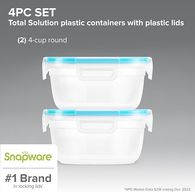 Snapware Plastic Total Solution 2-Pack Food Storage Containers Set, Leakproof & - Image 2