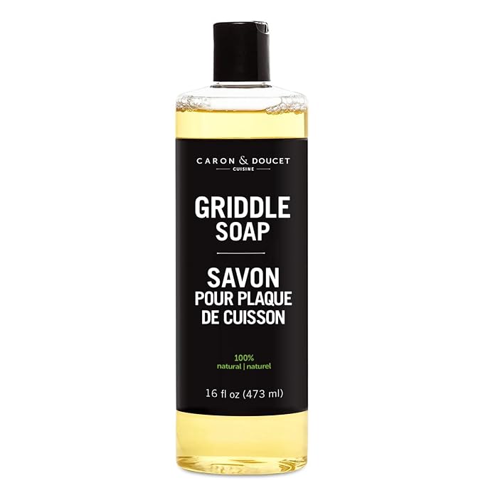 CARON & DOUCET Griddle Cleaning Soap | 100% Plant-Based Soap | Restore, Care & Maintain Before Seasoning (16 oz)